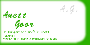 anett goor business card